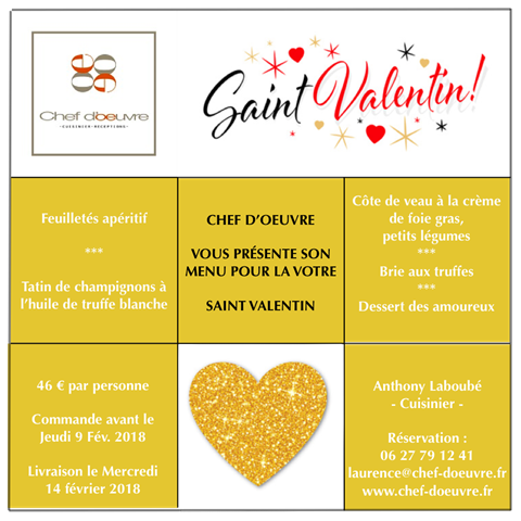 MENU DE LA SAINT VALENTIN